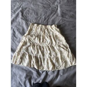 American Eagle Outfitters Cream Floral Tiered Mini Skirt Elastic Waist Boho